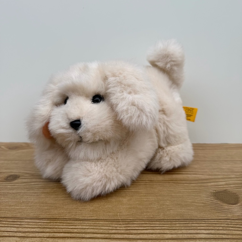 24K ASPCA Polar Puff Plush 'Bogie' Dog Vintage 1994 Off White Tan Stuffed Animal